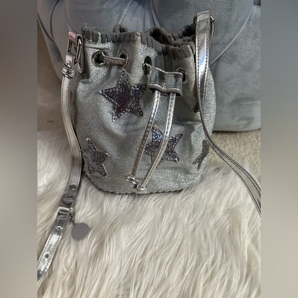 Stella Mccartney Star Glitter Bucket Bag In Storm Grey - Picture 12 of 12